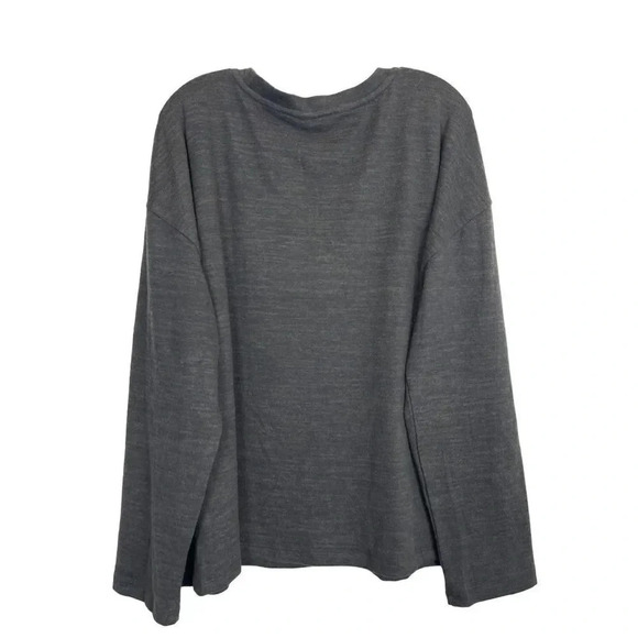 Flora Nikrooz Soft Fleece Lounge Pajama Top Pullover 2X Gray Long Sleeves V-Neck - Picture 3 of 6